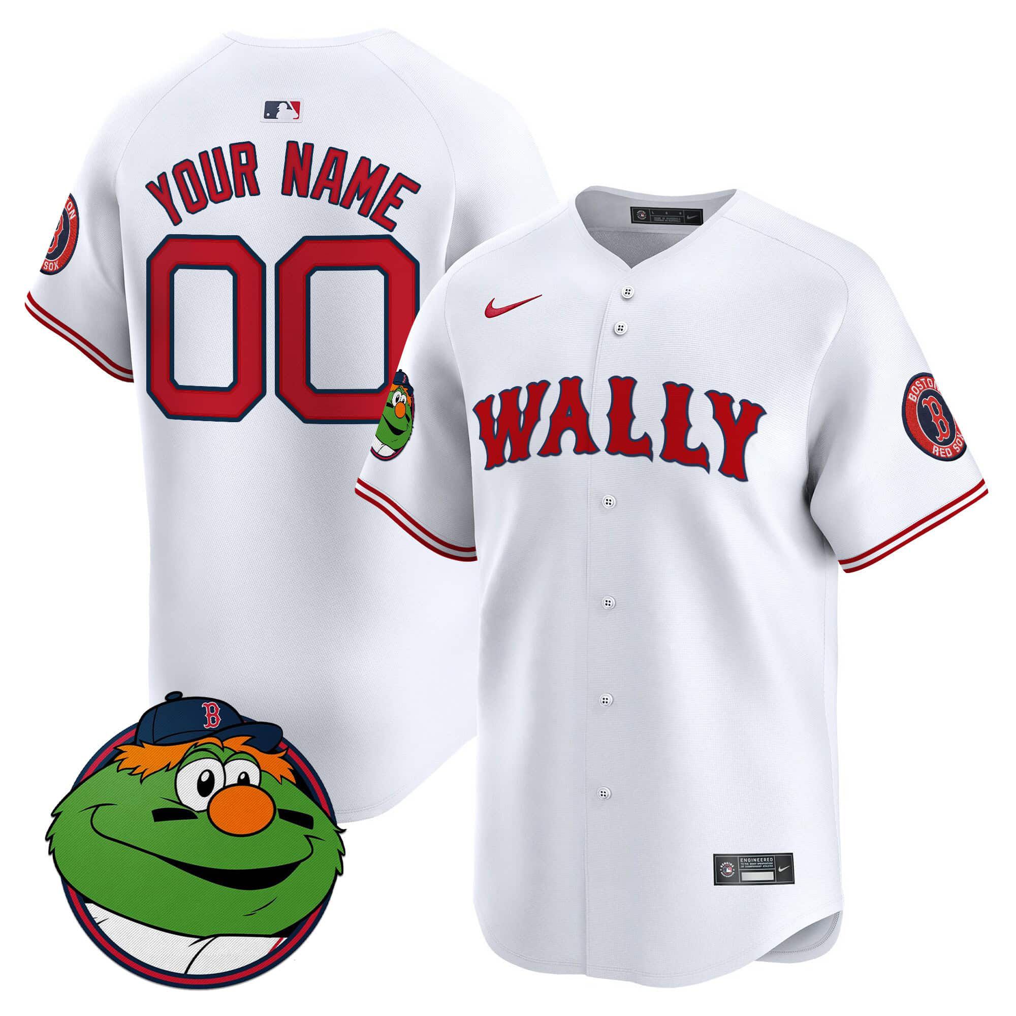 Men Boston Red Sox White 2024 Nike Wally Vapor Premier Limited Custom MLB Jersey->customized mlb jersey->Custom Jersey